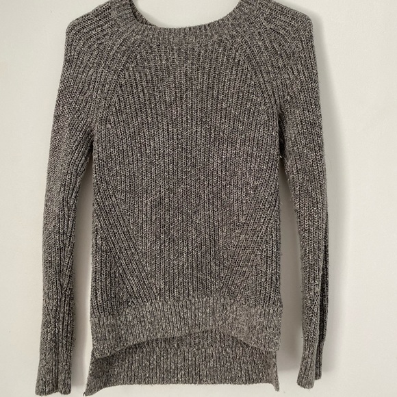 Grey knit fitted sweater - Picture 4 of 5
